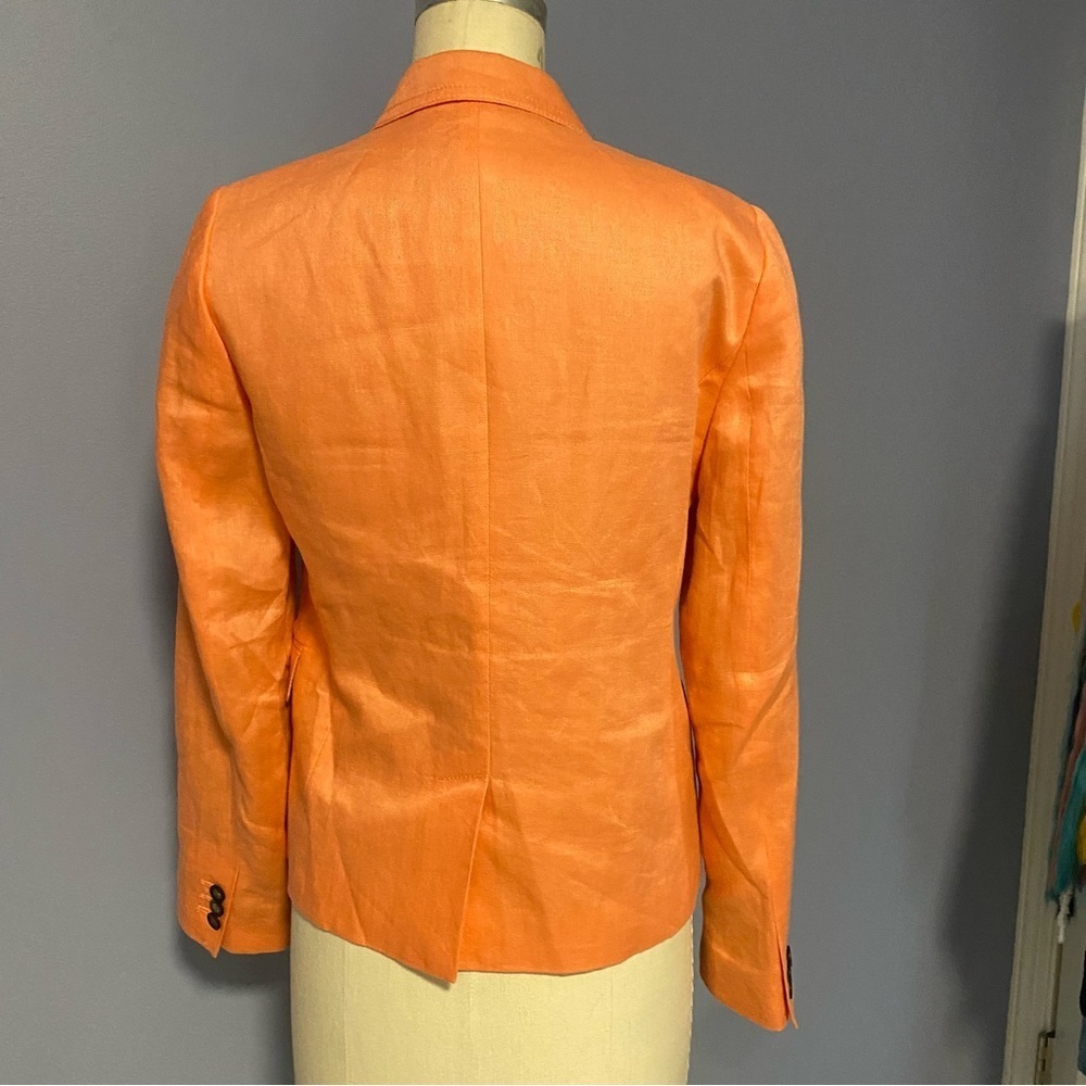 J.Crew Light Orange Linen Blazer Women’s 4 Classic Tailored Jacket - Picture 6 of 12